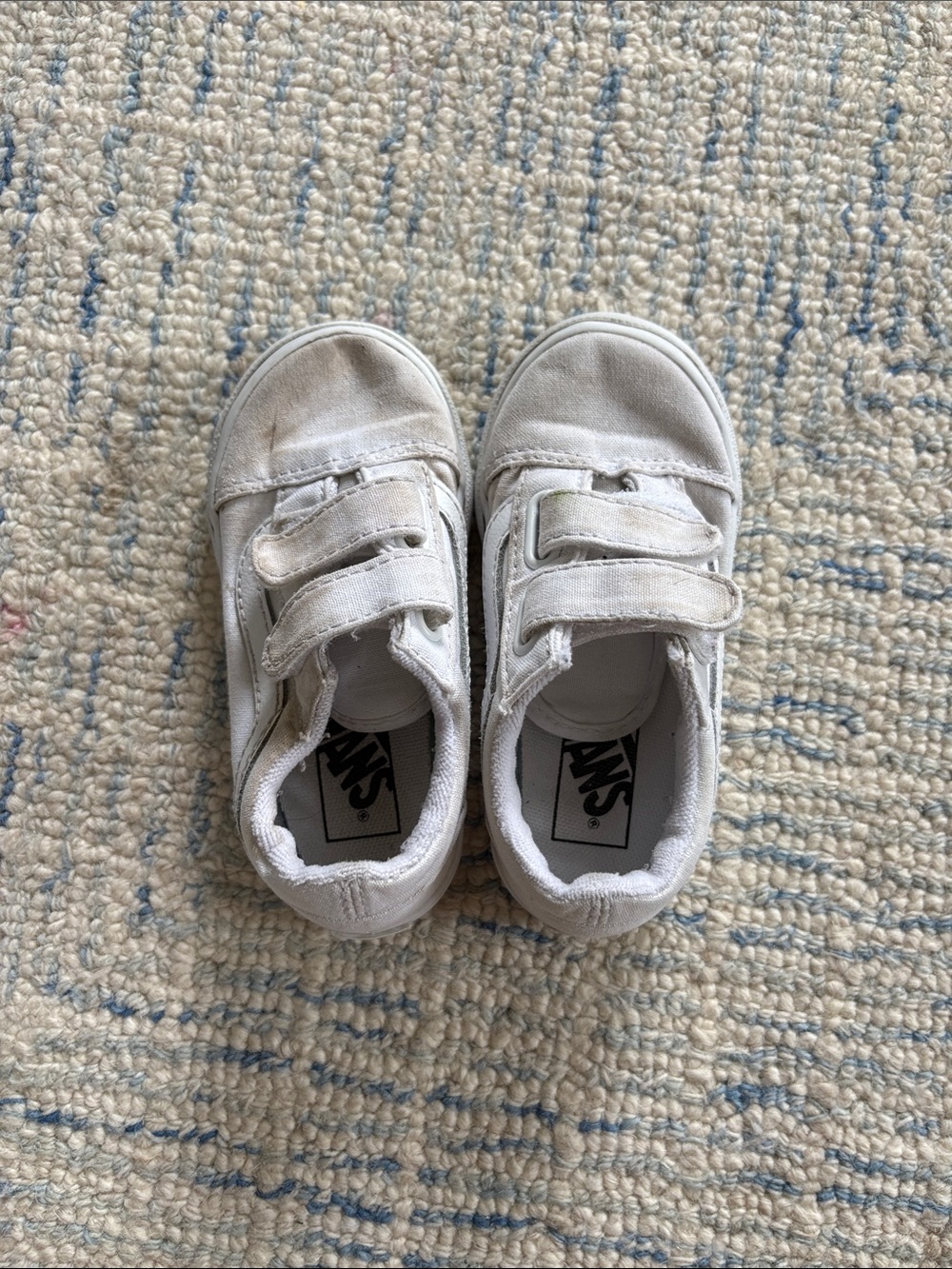 Vans Kids White Canvas Low Top Sneakers - Classic Lace-Up